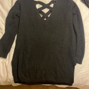 Black criss cross back sweater
